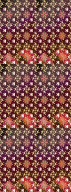 Kahverengi ve mor renklerde. Raster illüstrasyonu. Taslak dekoratif arka plan, çiçek mandala. Çiçek..