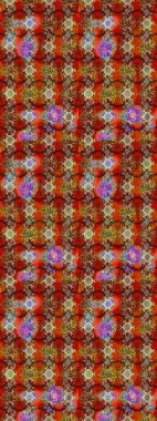 Vadinin çiçekleri kahverengi ve kırmızı renklerde. Çiçeksel çizim kalıbının çizimi.