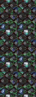 Raster illüstrasyonu. Çiçekli karalama şeklinde Raster çiçek deseni. Gri ve siyah renklerde bahar çiçekleri..