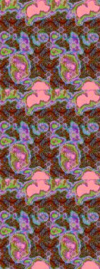 Küçük çiçekteki sevimli çiçek deseni. Bir sürü kahverengi ve pembe soyut çiçekli tropik eskiz deseni. Varisolokahverengi ve pembe raster çizimi.