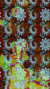 Düz Çiçek Elementleri Tasarımı. Renkli Bahar Teması eskiz kalıbı. Raster..