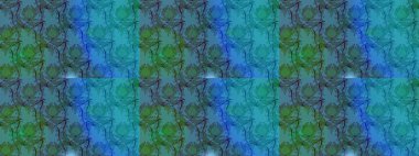 Mavi ve yeşil renkli çiçekler. Raster düz çiçekleri pürüzsüz desen. Tasarım hediye paketi, tebrik kartları, posterler ve afiş tasarımı.