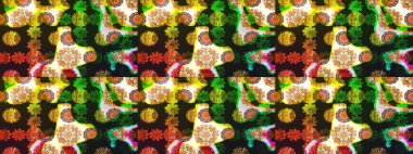 Çiçek deseni. Gri ve kahverengi renklerde çiçeksiz. Şatafatlı bahar bahçesi dokusu. Gri ve kahverengi renkli çiçekler. Raster illüstrasyonu.