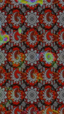 Renkli Bahar Teması eskiz kalıbı. Raster illüstrasyonundaki çiçek desenli çizim. Gri ve kahverengi renkli çiçekler. Düz Çiçek Elementleri Tasarımı.