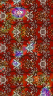 Elle boyanmış suluboya resim çizimleri, çiçekler ve bitkiler. Kahverengi ve kırmızı renkte çiçekler.