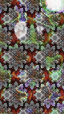 Sevimli çiçek raster deseni. Gri ve kahverengi renkli çiçekler. Renkli Yaz Temalı eskiz kalıbı. Düz Çiçek Elementleri Tasarımı.