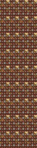 Kahverengi ve kırmızı renklerde bahar çiçekleri. Raster illüstrasyonu. Raster çiçek desenli ve çiçekli..