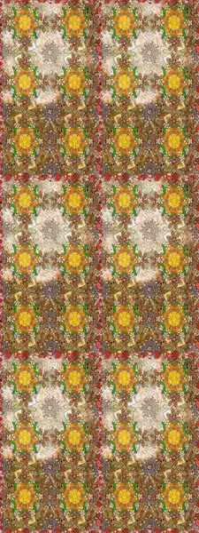 Vadinin çiçekleri kahverengi ve bej renklerde. Çiçeksel çizim kalıbının çizimi.