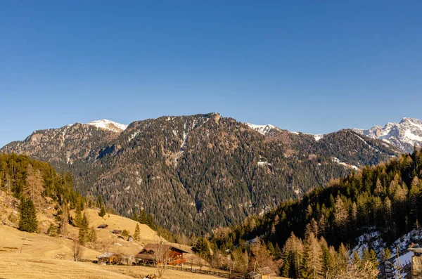 Vista Sulle Alpi Dolomitiche Italiane Belle Cime Ricoperte Neve — Foto Stock
