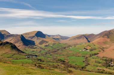 İngiltere, İngiltere 'deki Lake District' teki güzel yeşil dağlar. Çatı katı Kayalığı, Pike O 'Stickle