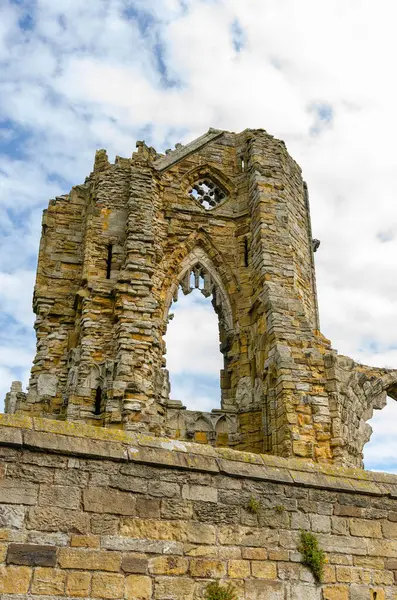 Una Pared Parcial Abandonada Una Antigua Iglesia Yorkshire Reino Unido — Foto de Stock