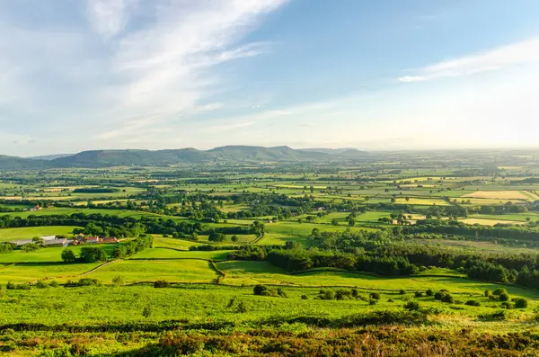 Una Splendida Vista Panoramica Dalla Cima Una Montagna Nello Yorkshire — Foto Stock