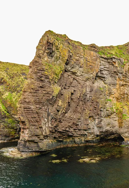 Cara Roca Montaña Colgando Sobre Mar Escocia Arenisca Torridónica —  Fotos de Stock