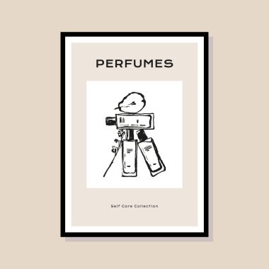 Poster tasarımı, afişler, marka kimliği, ambalaj iç tasarımı için minimal bohem çizimi