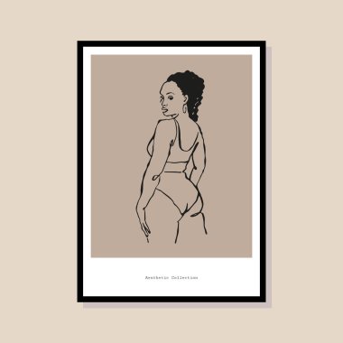 Poster tasarımı, afişler, marka kimliği, ambalaj iç tasarımı için minimal bohem çizimi