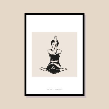 Poster tasarımı, afişler, marka kimliği, ambalaj iç tasarımı için minimal bohem çizimi