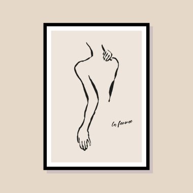 Poster tasarımı, afişler, marka kimliği, ambalaj iç tasarımı için minimal bohem çizimi