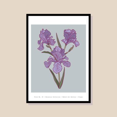 Poster tasarımı, afişler, marka kimliği, ambalaj iç tasarımı için minimal botanik çizimi