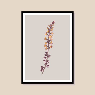 Poster tasarımı, afişler, marka kimliği, ambalaj iç tasarımı için minimal botanik çizimi