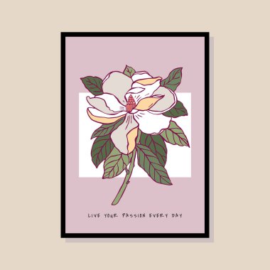 Poster tasarımı, afişler, marka kimliği, ambalaj iç tasarımı için minimal botanik çizimi