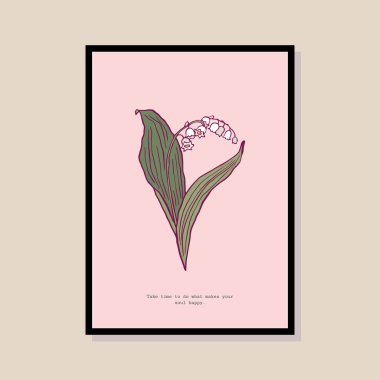 Poster tasarımı, afişler, marka kimliği, ambalaj iç tasarımı için minimal botanik çizimi