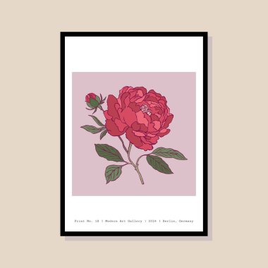 Poster tasarımı, afişler, marka kimliği, ambalaj iç tasarımı için minimal botanik çizimi