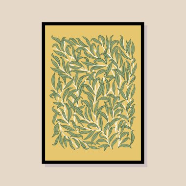 Poster tasarımı, afişler, marka kimliği, ambalaj iç tasarımı için minimal botanik çizimi