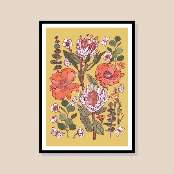 Poster tasarımı, afişler, marka kimliği, ambalaj iç tasarımı için minimal botanik çizimi