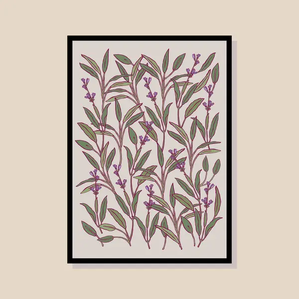 Poster tasarımı, afişler, marka kimliği, ambalaj iç tasarımı için minimal botanik çizimi