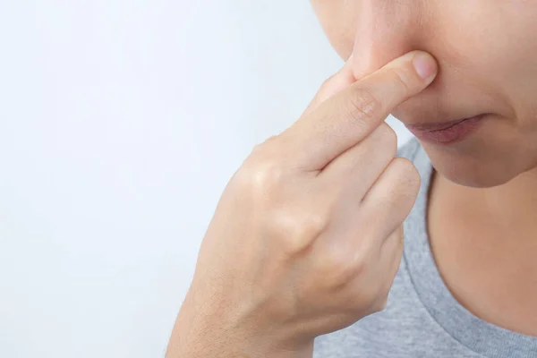 Грязный Запах Дыхание Вызвано Инфекции Носовой Полости Такие Простуда Грипп — стоковое фото