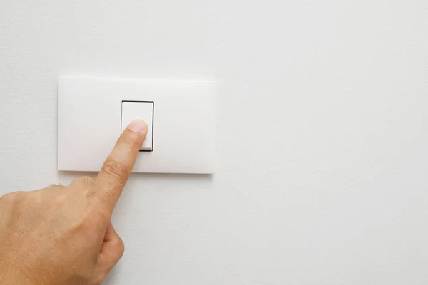 Turn Light Close Female Hand Closing Power Switch Energy Reduce — Photo