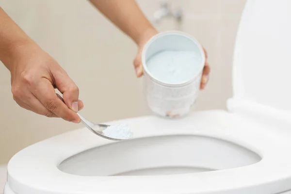 Mikrobielles Pulver Beseitigt Üble Gerüche Und Verstopfte Toilettenrohre — Stockfoto