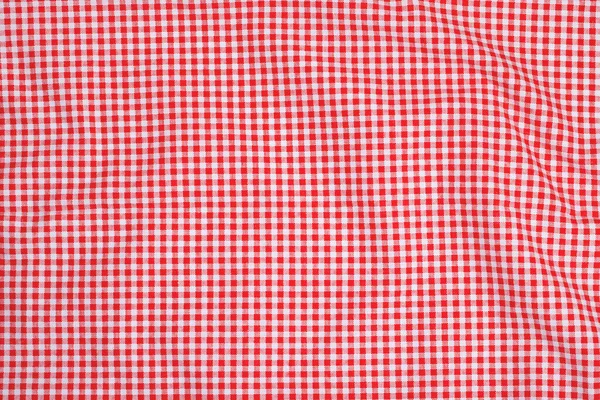 Kırmızı Beyaz Ekose Masa Örtüsü Arkaplanı — Stok fotoğraf
