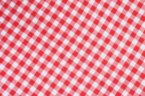 Red White Plaid Tablecloth Background — Stock Photo, Image
