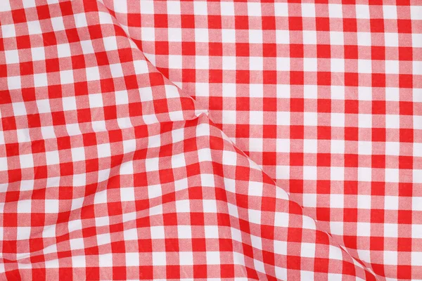 Kırmızı Beyaz Ekose Masa Örtüsü Arkaplanı — Stok fotoğraf