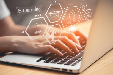Bilgisayar Dijital Teknolojisi Üniversite Öğrencileri Fakültesi Online Eğitim Bilgileri ve simgeleri