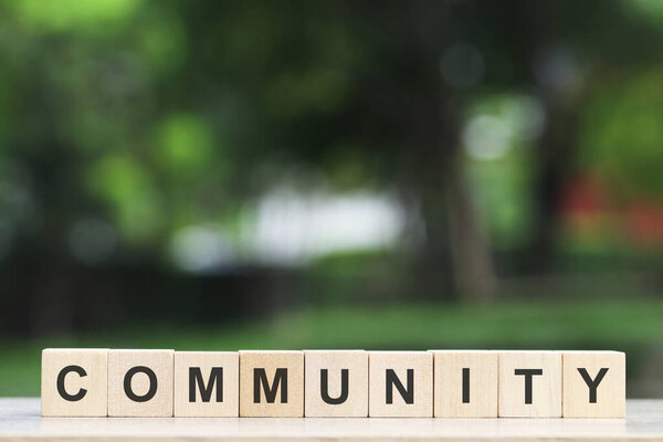 wood cube block with community cyclical business