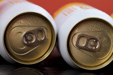 Soğuk konserve bira buzdolabında içmeye hazır.