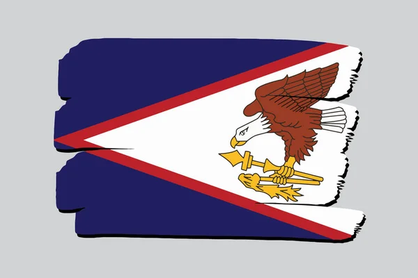 Americká Samoa Vlajka Barevnými Ručně Kreslené Čáry Vektorovém Formátu — Stockový vektor