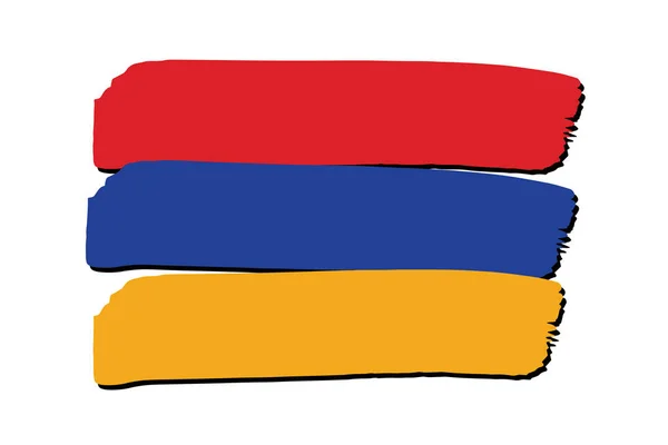 Flaga Armenii Kolorowymi Liniami Narysowanymi Ręcznie Formacie Wektorowym — Wektor stockowy