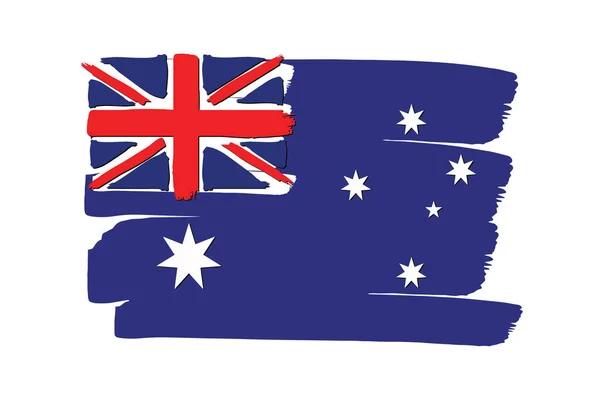 Australia Bandiera Con Linee Disegnate Mano Colorate Formato Vettoriale — Vettoriale Stock