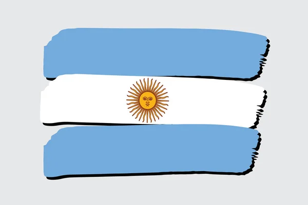 Argentinien Flagge Mit Farbigen Handgezeichneten Linien Vektorformat — Stockvektor
