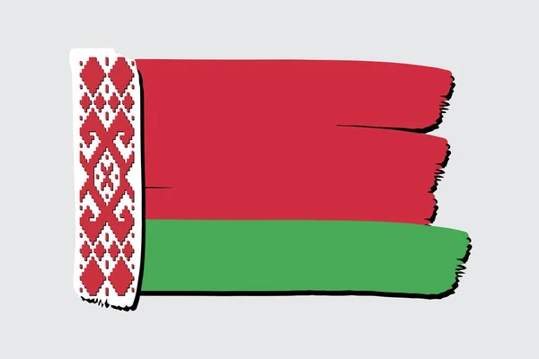 Bielorussia Bandiera Con Linee Disegnate Mano Colorate Formato Vettoriale — Vettoriale Stock