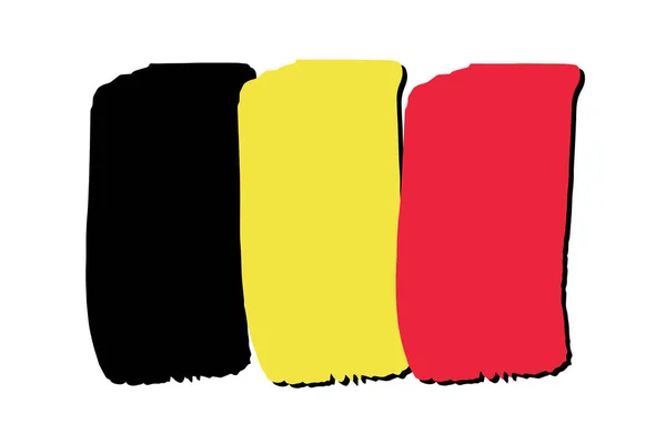 Drapeau Belgique Avec Lignes Dessinées Main Colorées Format Vectoriel — Image vectorielle