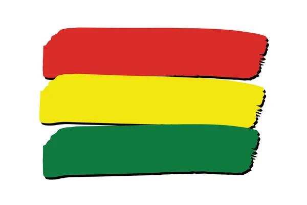 Bolivien Flagge Mit Farbigen Handgezeichneten Linien Vektorformat — Stockvektor