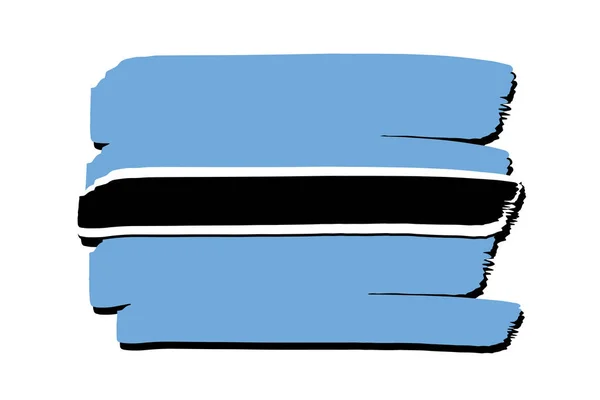 Bandeira Botswana Com Linhas Desenhadas Mão Coloridas Formato Vetorial — Vetor de Stock