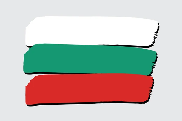 Bulgarije Vlag Met Gekleurde Hand Getrokken Lijnen Vector Formaat — Stockvector
