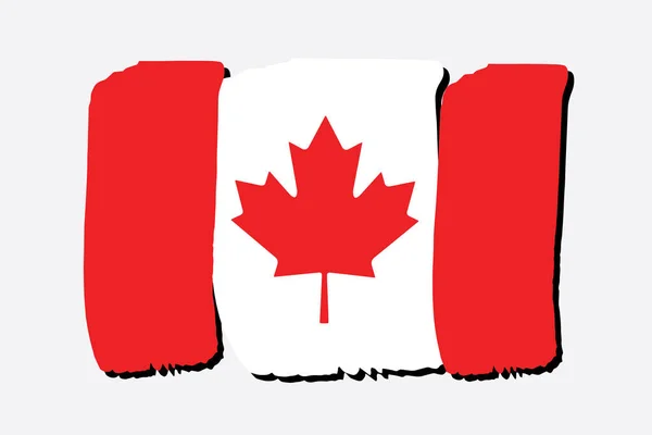 Kanada Vlajka Barevnými Ručně Kreslené Čáry Vektorovém Formátu — Stockový vektor