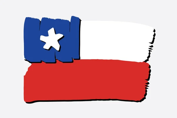 Renkli Çizgileri Vektör Biçiminde Şili Bayrağı — Stok Vektör