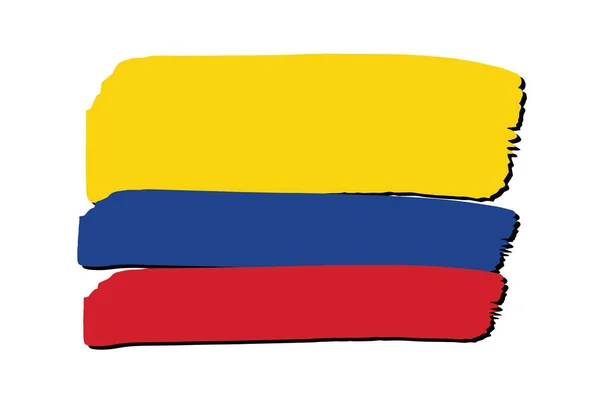 Colombie Drapeau Avec Des Lignes Dessinées Main Colorées Format Vectoriel — Image vectorielle